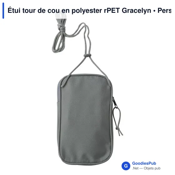 Étui zippé personnalisable en polyester rPET Gracelyn avec logo - Image 3