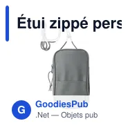 Étui zippé personnalisable en polyester rPET Gracelyn avec logo - Miniature 4