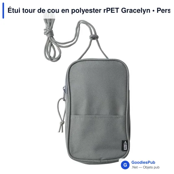 Étui zippé personnalisable en polyester rPET Gracelyn avec logo - Image 4