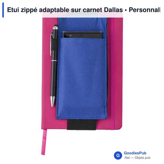 Etui zippé personnalisable pour carnet avec logo - Dallas - Image 12