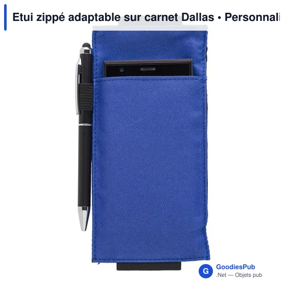 Etui zippé personnalisable pour carnet avec logo - Dallas - Image 3