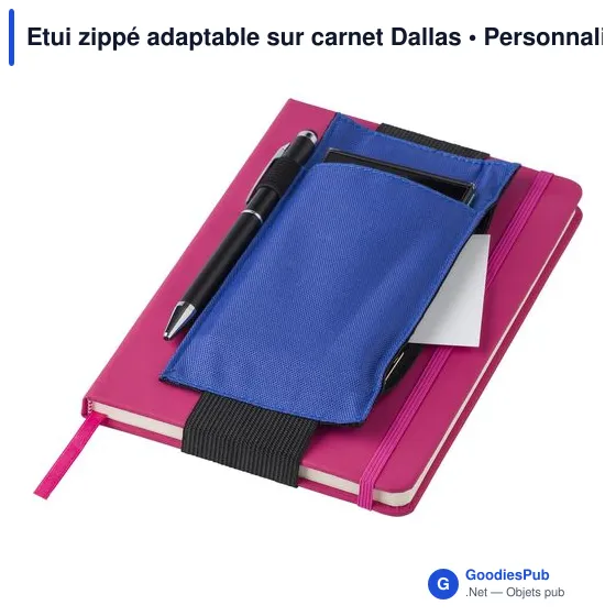 Etui zippé personnalisable pour carnet avec logo - Dallas - Image 10