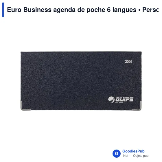 Agenda de poche personnalisable Euro Business avec logo - 6 langues - Image 3