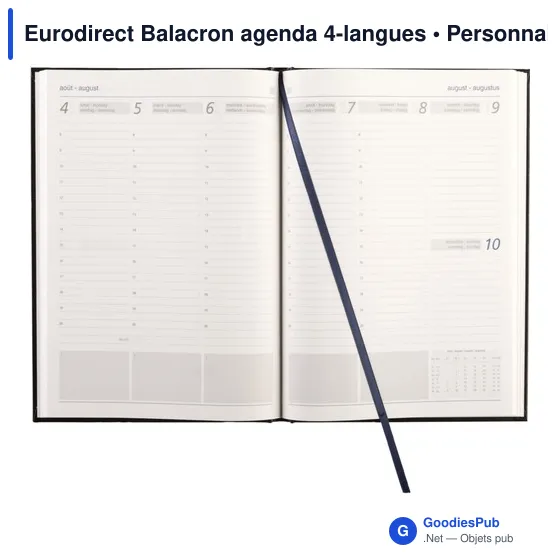 Agenda de bureau personnalisable Eurodirect Balacron avec logo - Image 3