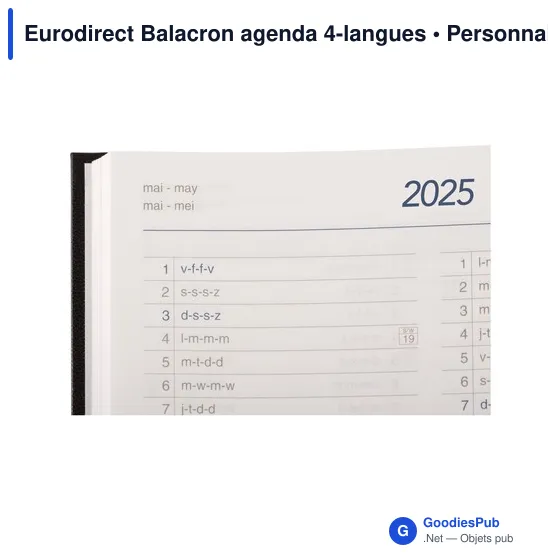 Agenda de bureau personnalisable Eurodirect Balacron avec logo - Image 5