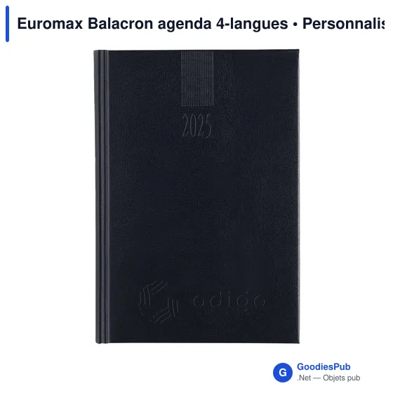 Agenda de bureau personnalisable Euromax Balacron avec logo - Image 2