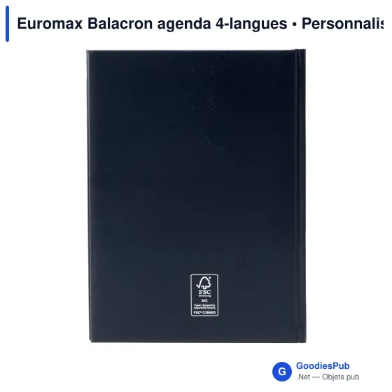Agenda de bureau personnalisable Euromax Balacron avec logo - Image 4