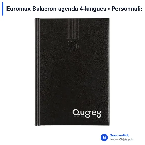 Agenda de bureau personnalisable Euromax Balacron avec logo - Image 5
