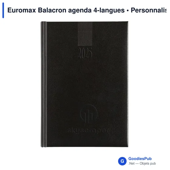 Agenda de bureau personnalisable Euromax Balacron avec logo - Image 6