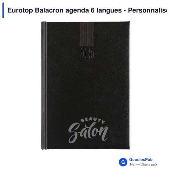 Agenda de bureau personnalisable Eurotop Balacron avec logo - Image 1