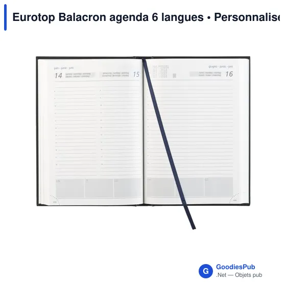 Agenda de bureau personnalisable Eurotop Balacron avec logo - Image 2