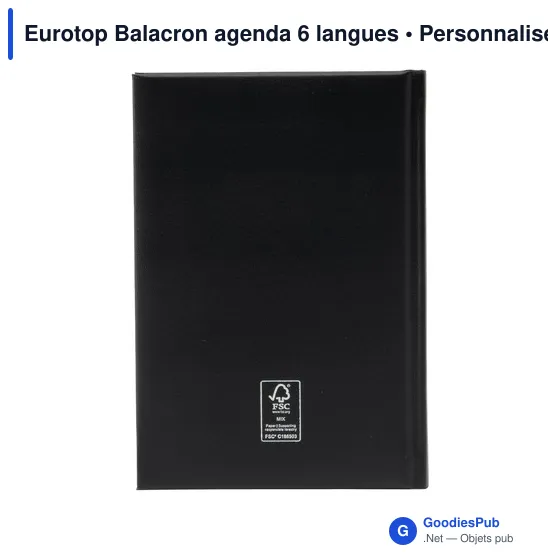 Agenda de bureau personnalisable Eurotop Balacron avec logo - Image 3