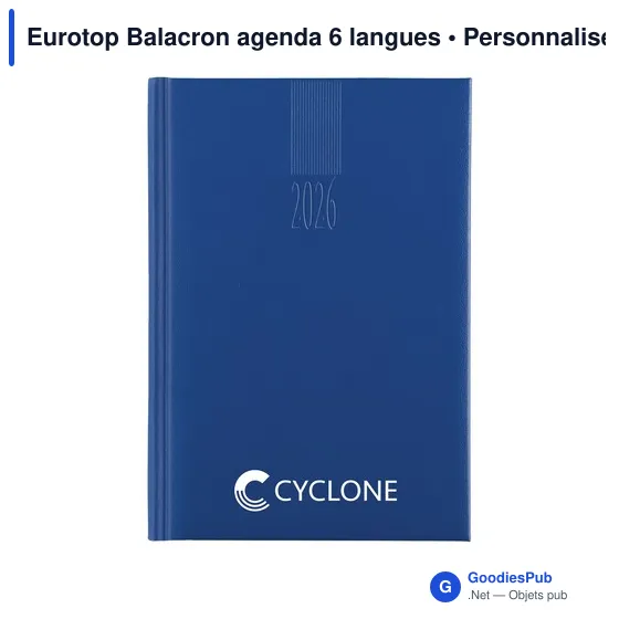 Agenda de bureau personnalisable Eurotop Balacron avec logo - Image 4