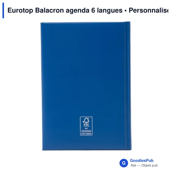 Agenda de bureau personnalisable Eurotop Balacron avec logo - Image 6