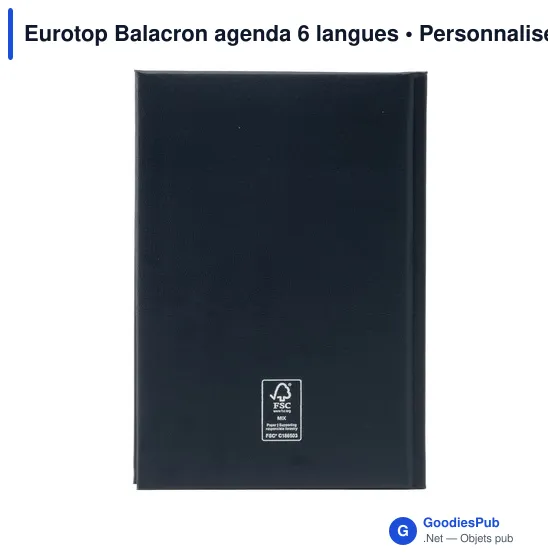 Agenda de bureau personnalisable Eurotop Balacron avec logo - Image 9