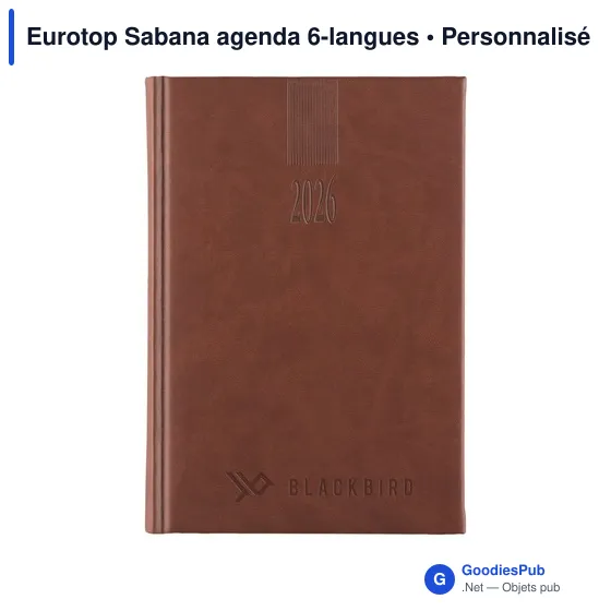 Agenda de bureau personnalisable Eurotop Sabana avec logo - Image 1