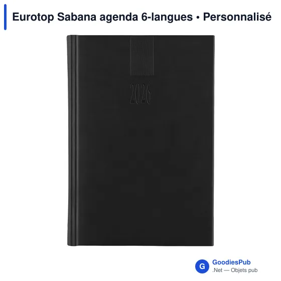 Agenda de bureau personnalisable Eurotop Sabana avec logo - Image 4