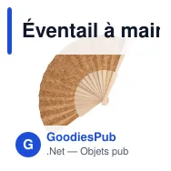 Éventail à main personnalisable en bois et liège avec logo - Nature - Miniature 2