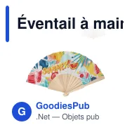 Éventail à main personnalisable en bois et R-PET avec logo - Sublimation couleur - Miniature 1