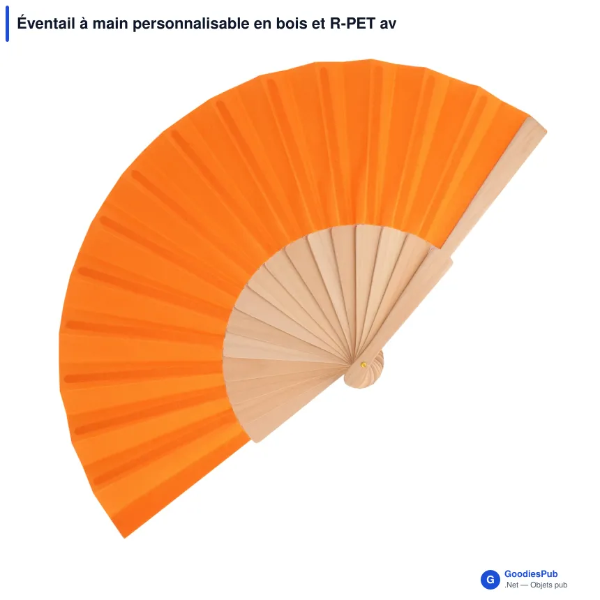 Éventail à main personnalisable en bois et R-PET avec logo - 8 coloris - Image 6