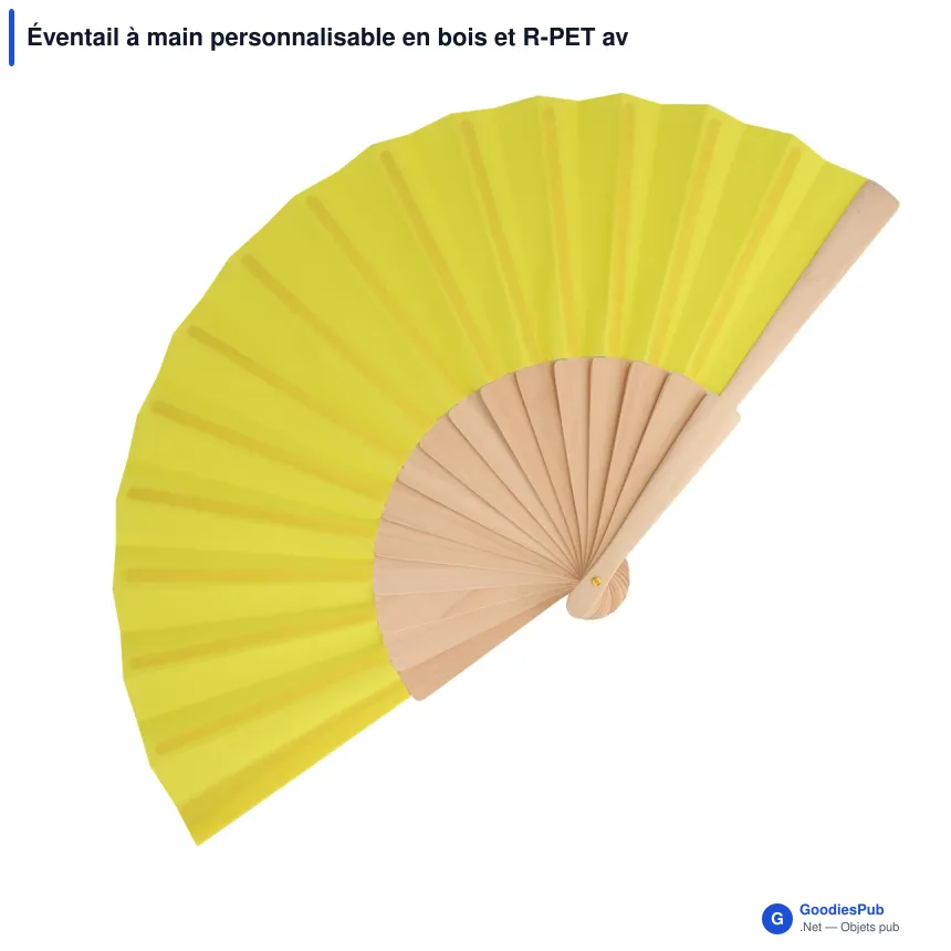 Éventail à main personnalisable en bois et R-PET avec logo - 8 coloris - Image 9
