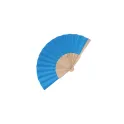 Variante Bleu clair - Éventail à main personnalisable en bois et R-PET avec logo - 8 coloris