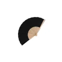 Variante Noir - Éventail à main personnalisable en bois et R-PET avec logo - 8 coloris