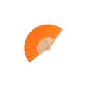 Variante Orange - Éventail à main personnalisable en bois et R-PET avec logo - 8 coloris