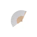 Variante Blanc - Éventail à main personnalisable en bois et R-PET avec logo - 8 coloris