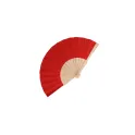 Variante Rouge - Éventail à main personnalisable en bois et R-PET avec logo - 8 coloris