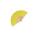 Variante Jaune - Éventail à main personnalisable en bois et R-PET avec logo - 8 coloris