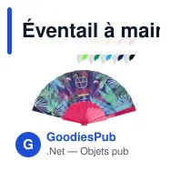 Éventail à main personnalisable plastique et polyester avec logo - Sublimation - Miniature 1