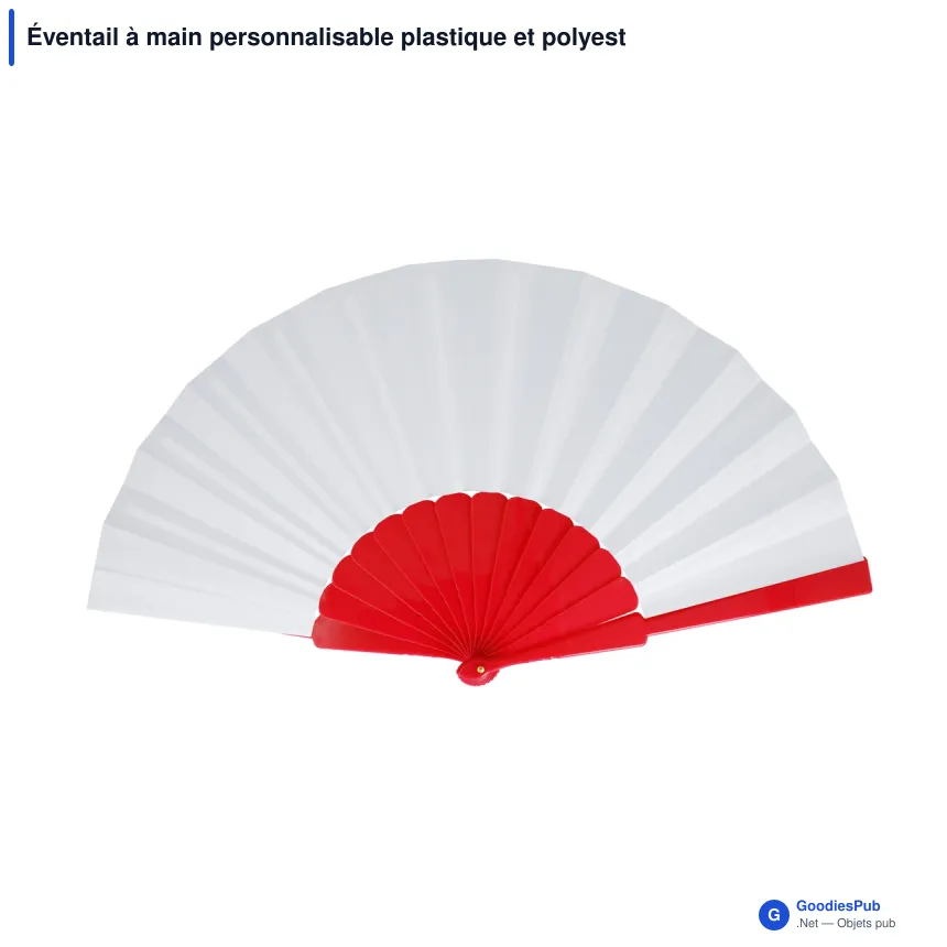 Éventail à main personnalisable plastique et polyester avec logo - Sublimation - Image 2