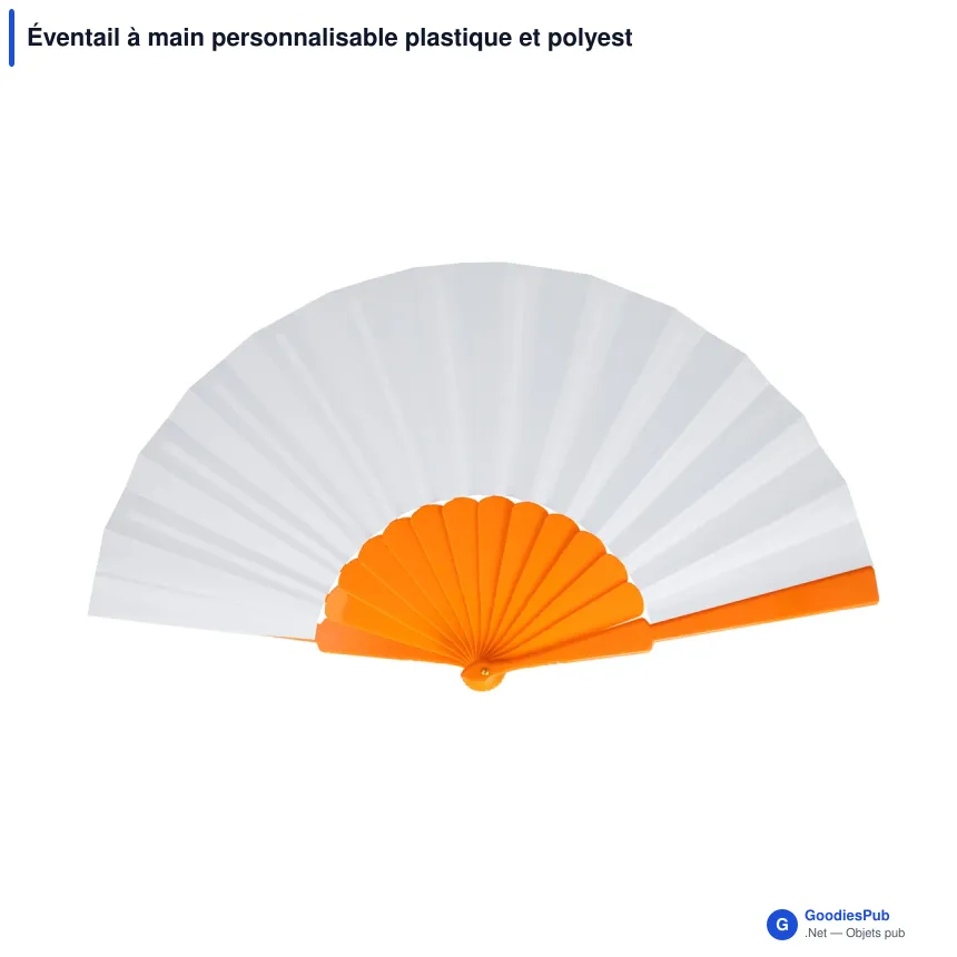 Éventail à main personnalisable plastique et polyester avec logo - Sublimation - Image 3