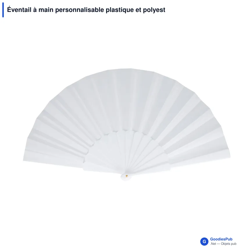 Éventail à main personnalisable plastique et polyester avec logo - Sublimation - Image 4