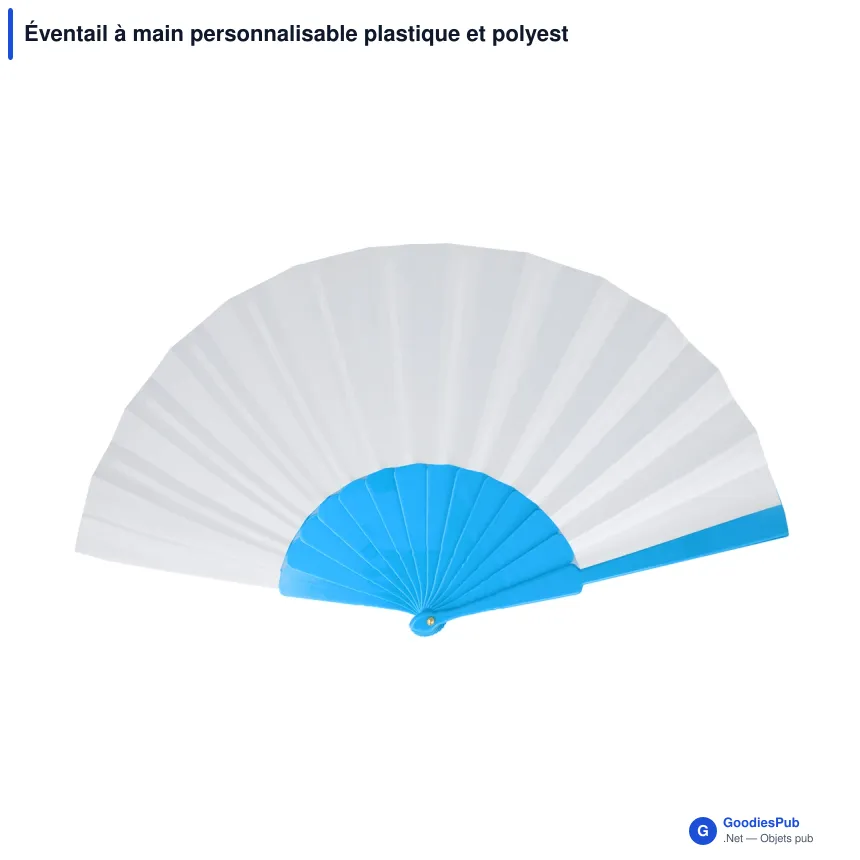 Éventail à main personnalisable plastique et polyester avec logo - Sublimation - Image 5