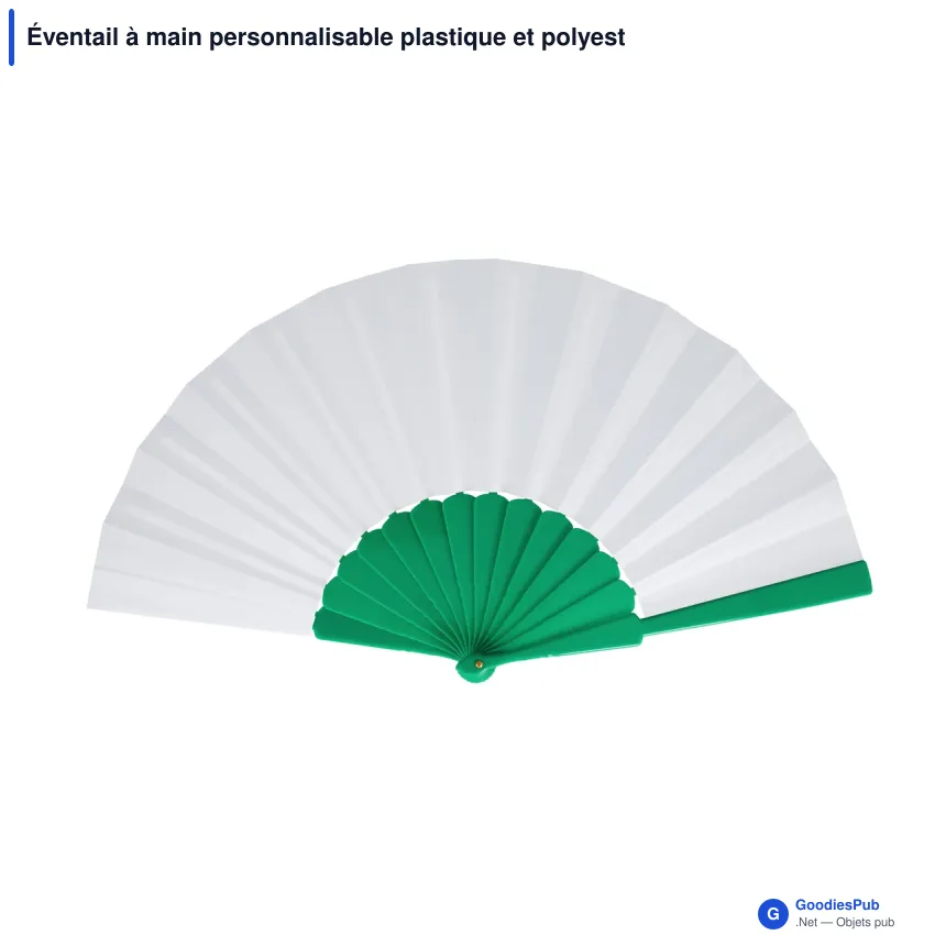 Éventail à main personnalisable plastique et polyester avec logo - Sublimation - Image 6