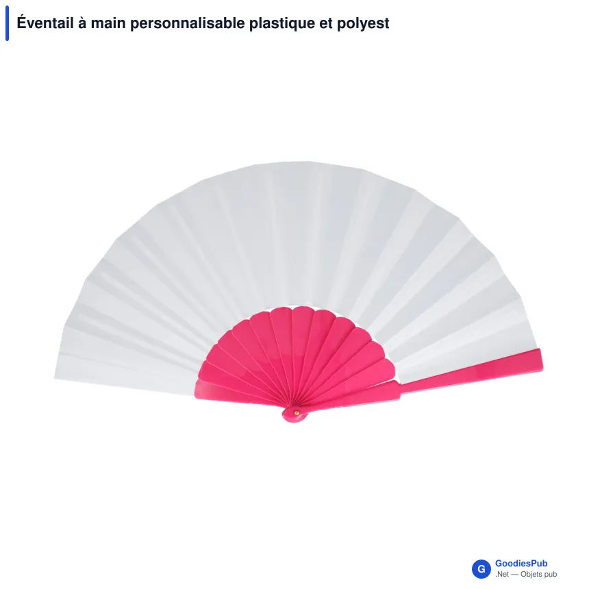 Éventail à main personnalisable plastique et polyester avec logo - Sublimation - Image 7