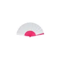 Variante Rose - Éventail à main personnalisable plastique et polyester avec logo - Sublimation