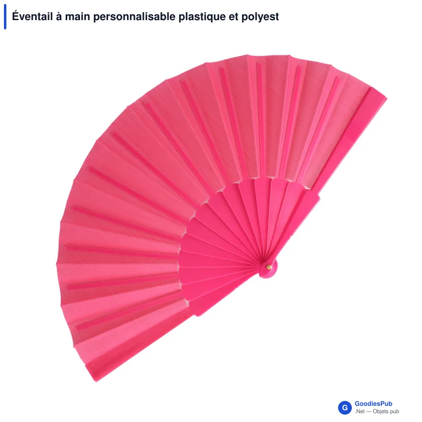 Éventail à main personnalisable plastique et polyester avec logo - Impression digitale - Image 11