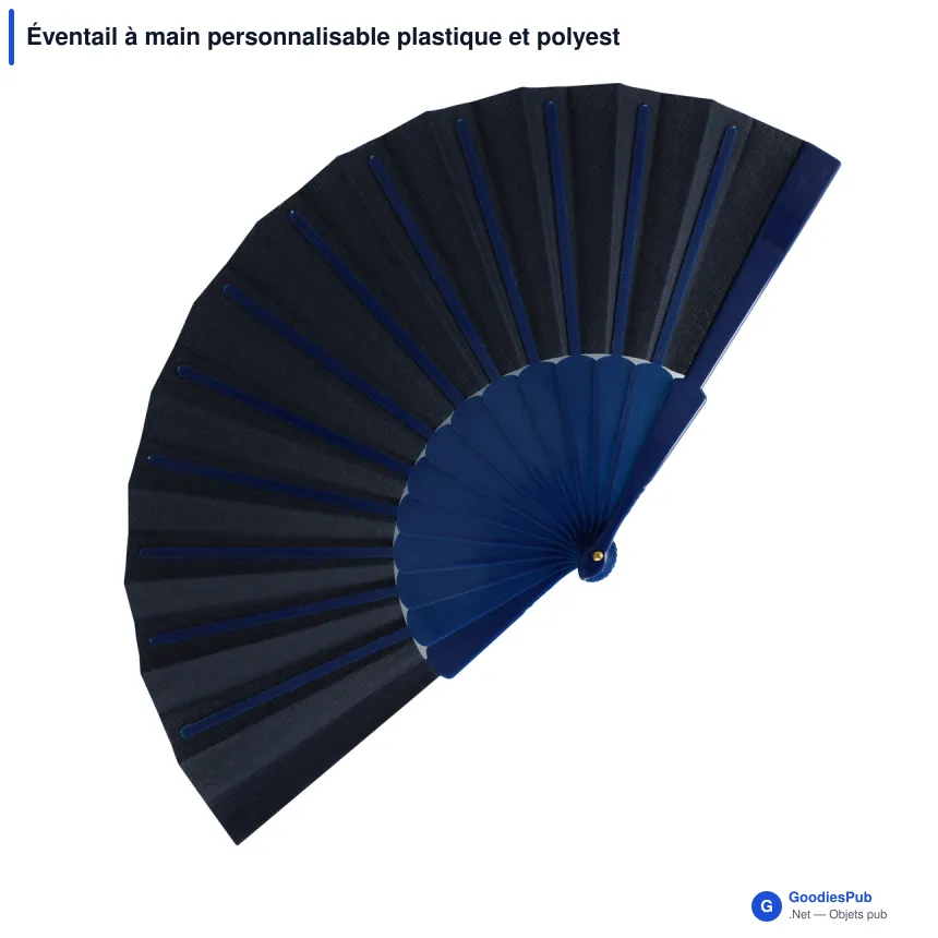 Éventail à main personnalisable plastique et polyester avec logo - Impression digitale - Image 4