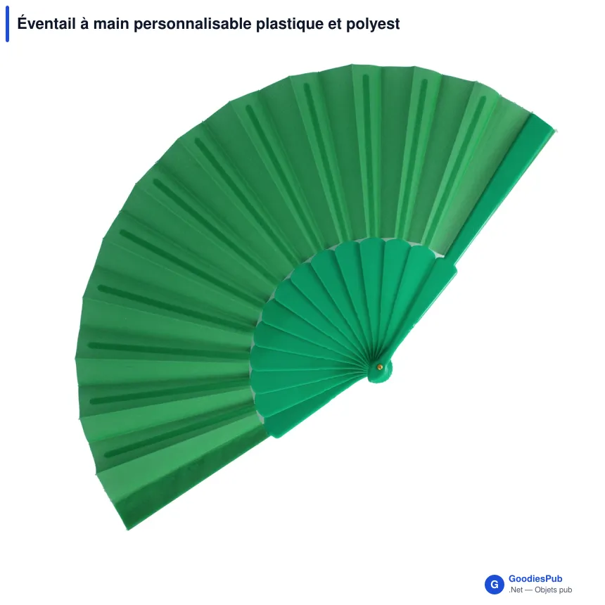 Éventail à main personnalisable plastique et polyester avec logo - Impression digitale - Image 6