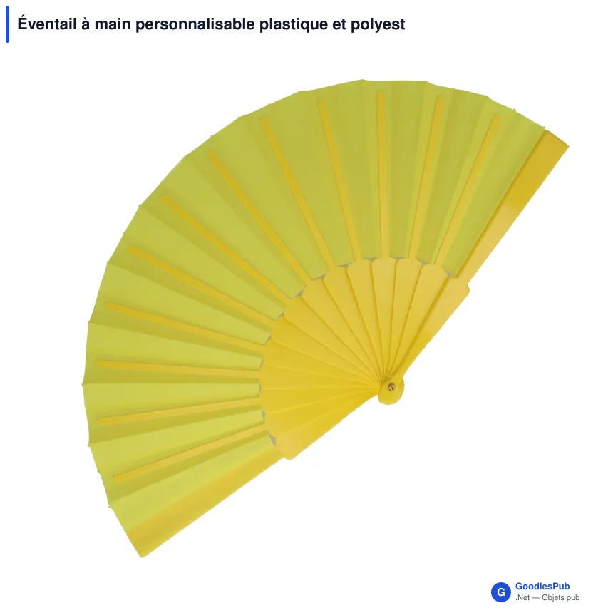 Éventail à main personnalisable plastique et polyester avec logo - Impression digitale - Image 9