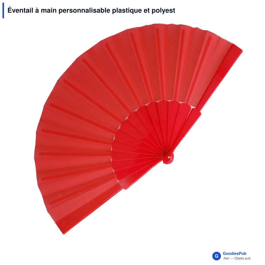 Éventail à main personnalisable plastique et polyester avec logo - Impression digitale - Image 10