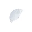 Variante Blanc - Éventail à main personnalisable plastique et polyester avec logo - Impression digitale