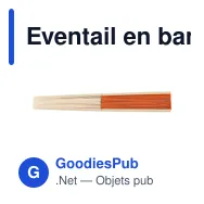 Eventail en bambou et papier Elio - Miniature 1