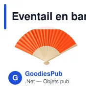 Eventail en bambou et papier Elio - Miniature 2