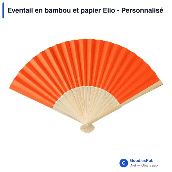 Eventail en bambou et papier Elio - Image 2