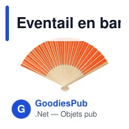 Eventail en bambou et papier Elio - Miniature 4