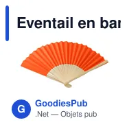 Eventail en bambou et papier Elio - Miniature 5